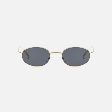 "Chloe gold smoke sunglasses 70s inspired slim metal frame"