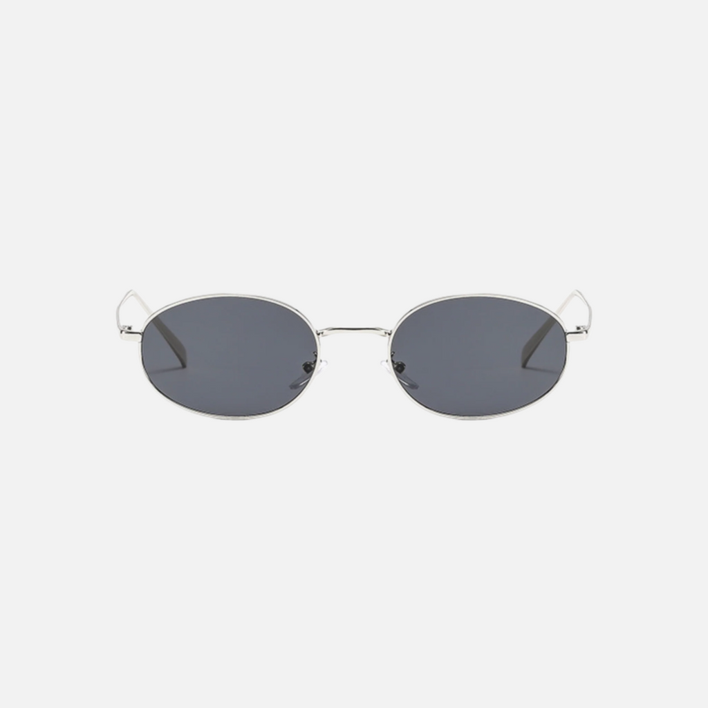 "Chloe silver smoke slim metal sunglasses by Beyond Stranger"