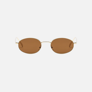 "Chloe sunglasses gold espresso retro slim metal sunglasses"
