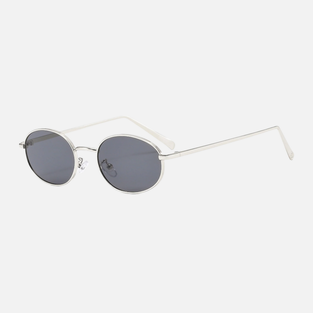 "Chloe silver smoke slim metal sunglasses by Beyond Stranger"