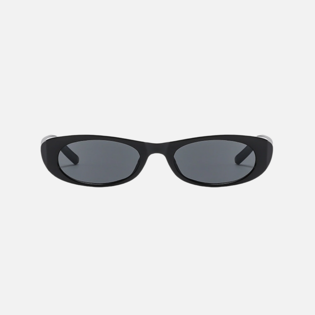 "The Rosa sunglasses in Black – bold curved frame by Beyond Stranger"
