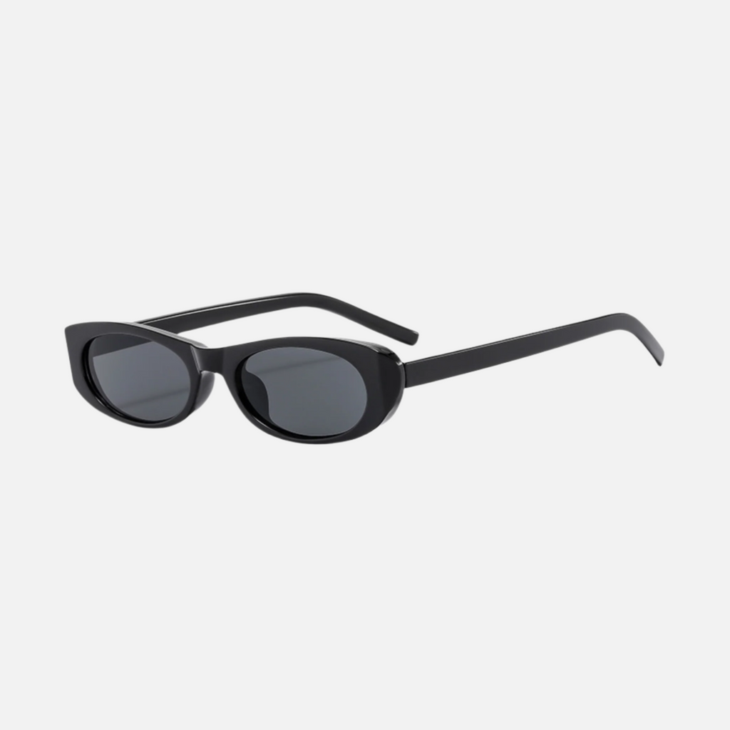 "The Rosa sunglasses in Black – bold curved frame by Beyond Stranger"